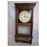 Vintage Grandfather Style Wall Clock with Wooden Frame
