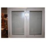 Metal Storage Cabinet with Glass Doors