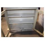 Metal Storage Cabinet with Glass Doors