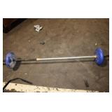 Used 6ft Barbell with Blue Weight Plates