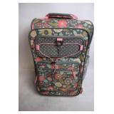 Floral Pattern Rolling Suitcase with Interior Lining