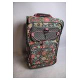Floral Pattern Rolling Suitcase with Interior Lining