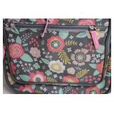 Floral Pattern Rolling Suitcase with Interior Lining