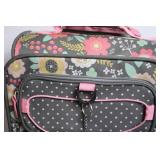 Floral Pattern Rolling Suitcase with Interior Lining