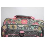 Floral Pattern Rolling Suitcase with Interior Lining