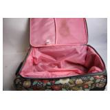 Floral Pattern Rolling Suitcase with Interior Lining