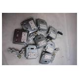 Lot of 10 Electrical Metal Wall Plate Outlets and Switches