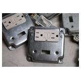 Lot of 10 Electrical Metal Wall Plate Outlets and Switches