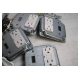 Lot of 10 Electrical Metal Wall Plate Outlets and Switches