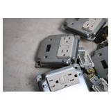 Lot of 10 Electrical Metal Wall Plate Outlets and Switches