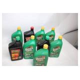 Collection of 9 Quarts of Motor Oil (Quaker State & O