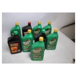 Collection of 9 Quarts of Motor Oil (Quaker State & O