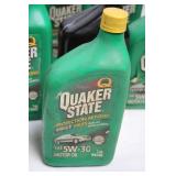 Collection of 9 Quarts of Motor Oil (Quaker State & O