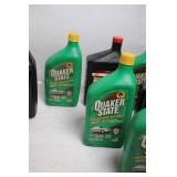 Collection of 9 Quarts of Motor Oil (Quaker State & O