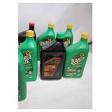 Collection of 9 Quarts of Motor Oil (Quaker State & O