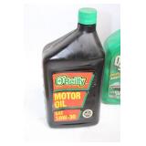 Collection of 9 Quarts of Motor Oil (Quaker State & O