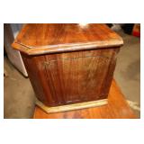 Vintage Wooden Storage Box with Hinged Lid