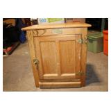 White Clad Wooden Icebox with Single Door