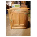 White Clad Wooden Icebox with Single Door