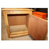 White Clad Wooden Icebox with Single Door