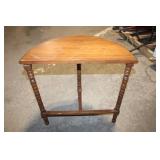 Vintage Half-Moon Wooden Accent Table