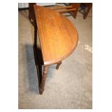 Vintage Half-Moon Wooden Accent Table