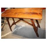 Wooden Rustic Industrial Style Bench