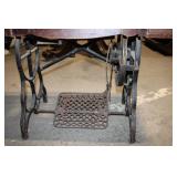 Antique Treadle Sewing Machine with Wooden Cabinet