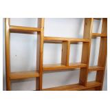 Pine Wood Wall Shelf with Heart Design and Peg Hooks