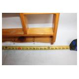 Pine Wood Wall Shelf with Heart Design and Peg Hooks