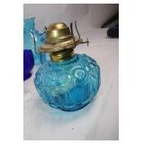 Collection of 7 Blue Glass Decorative Pieces