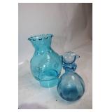 Collection of 7 Blue Glass Decorative Pieces