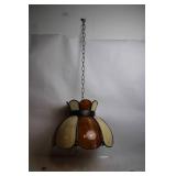 Vintage Stained Glass Hanging Lamp with Floral Design