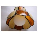 Vintage Stained Glass Hanging Lamp with Floral Design
