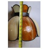 Vintage Stained Glass Hanging Lamp with Floral Design