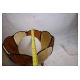 Vintage Stained Glass Hanging Lamp with Floral Design