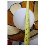 Vintage Stained Glass Hanging Lamp with Floral Design