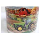 John Deere Stoneware Cookie Jar with Farm Scene Design