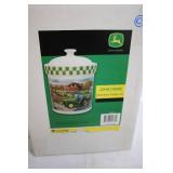 John Deere Stoneware Cookie Jar with Farm Scene Design