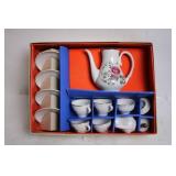 Vintage Floral Porcelain Tea Set with Service for Six