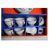 Vintage Floral Porcelain Tea Set with Service for Six