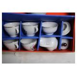 Vintage Floral Porcelain Tea Set with Service for Six