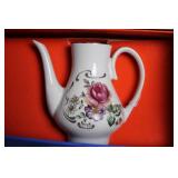 Vintage Floral Porcelain Tea Set with Service for Six