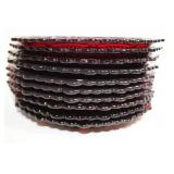 Collection of Ruby Red Glassware Including Goblets, Candlesticks, and Decorative Pieces