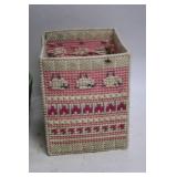 Collection of Needlepoint Baskets and Lighthouse Figurines