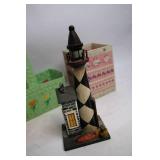 Collection of Needlepoint Baskets and Lighthouse Figurines