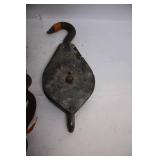 Collection of Antique Pulleys, Hooks, and Chains