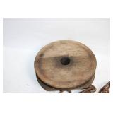 Collection of Antique Pulleys, Hooks, and Chains