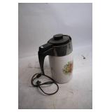 Vintage Electric Percolator Coffee Pot with Floral Design