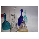 Collection of 7 Vintage Glass Handbells